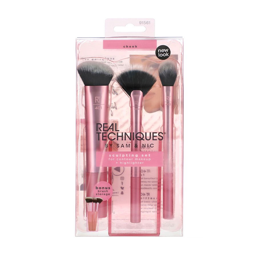 a280 ست براش سه عددی ریل تکنیک مدل REAL TECHNIQUES Makeup Brush Sam & Nic - Image 1