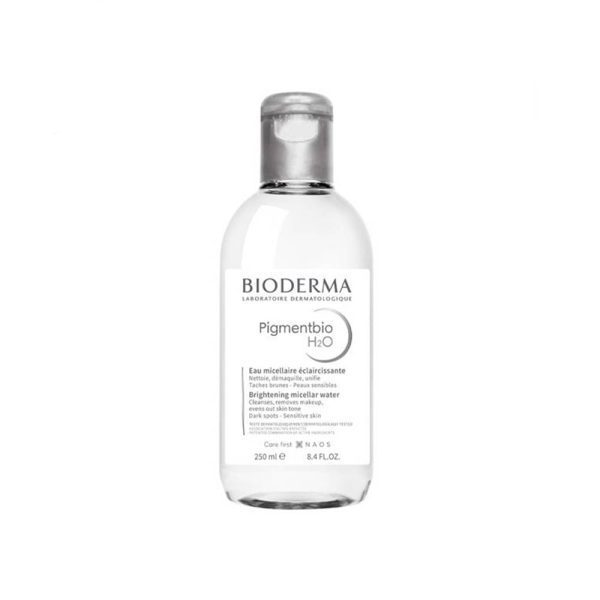 میسلار واتر ضد لک و روشن کننده بایودرما مدل PIGMENTBIO H2O حجم 250 میل BIODERMA PIGMENTBIO H2O BRIGHTENING MICELLAR WATER