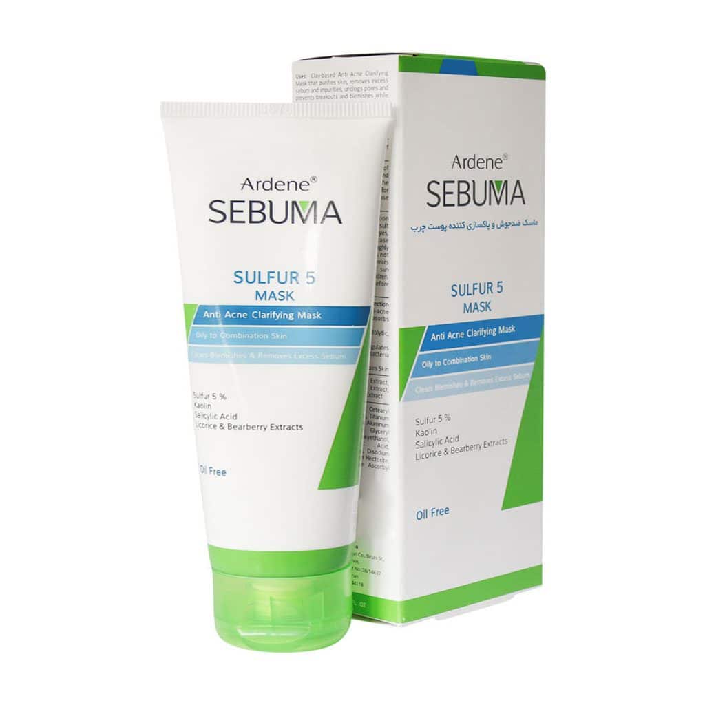 Ardene-Sebuma-Sulfur-5-Mask-75-ml-1 ماسک ضد جوش و پاکسازی کننده پوست چرب سبوما آردن | 75 گرم  Ardene Ardene Sebuma Sulfur 5 Mask 75 ml - Image 2