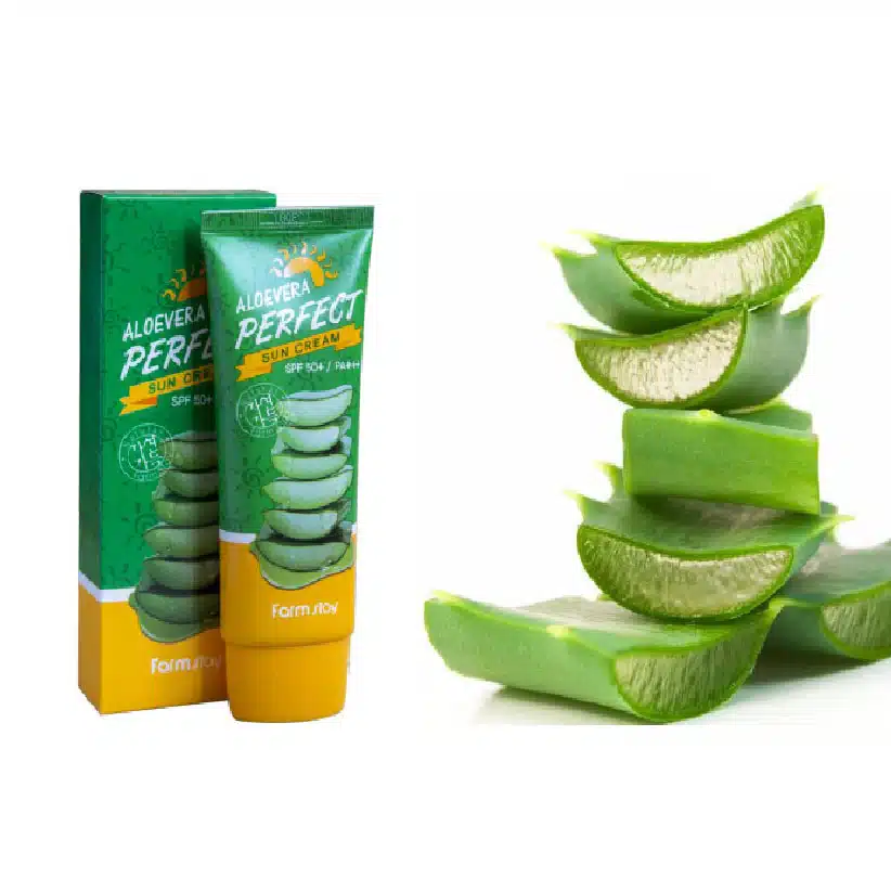image_bd999a16-5c0d-45dc-8eee-14ee2d88d79f_1024x1024 کرم ضد آفتاب فارم استی مدل ALOE VERA PERFECT حاوی آلوئه ورا SPF50 وزن 70 گرم FARM STAY ALOEVERA PERFECT SUN CREAM SPF50 - Image 3