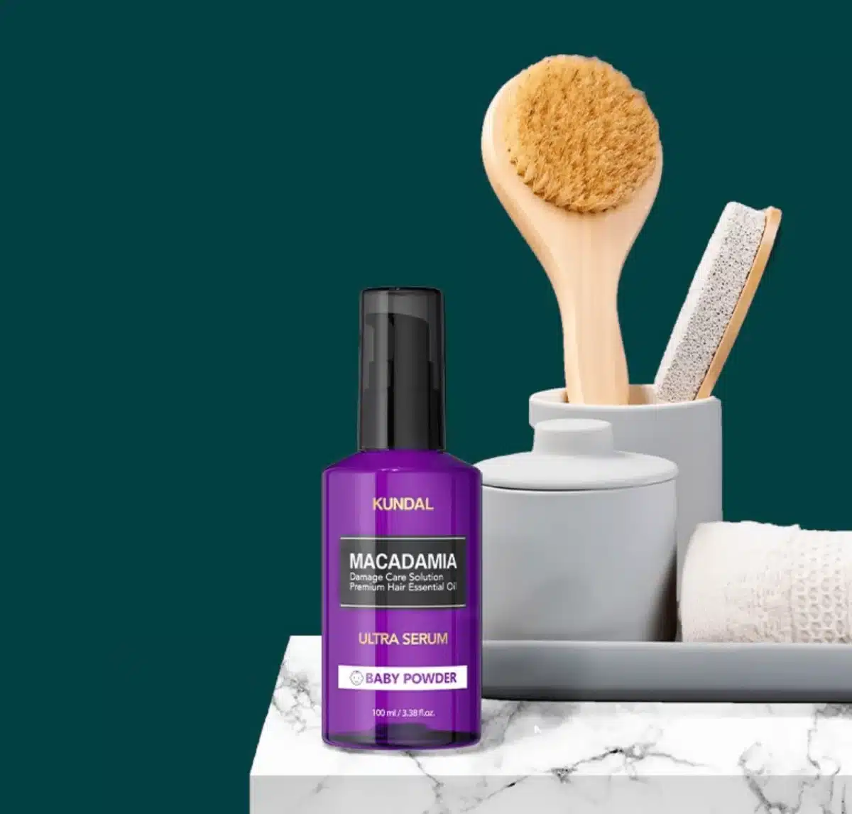 سرم مو ماکادمیا اولترا کوندال 100 میل Kunda Macadamia Ultra Hair Serum baby powder - Image 4