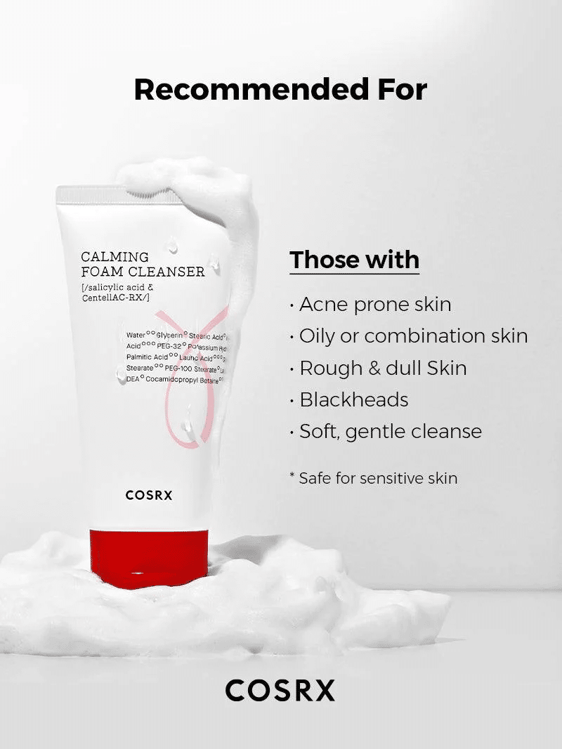 IMG_8812 فوم سالیسیلیک اسید و سنتلا کوزارکسCOSRX Calming Foam Cleanser  150ml - Image 2