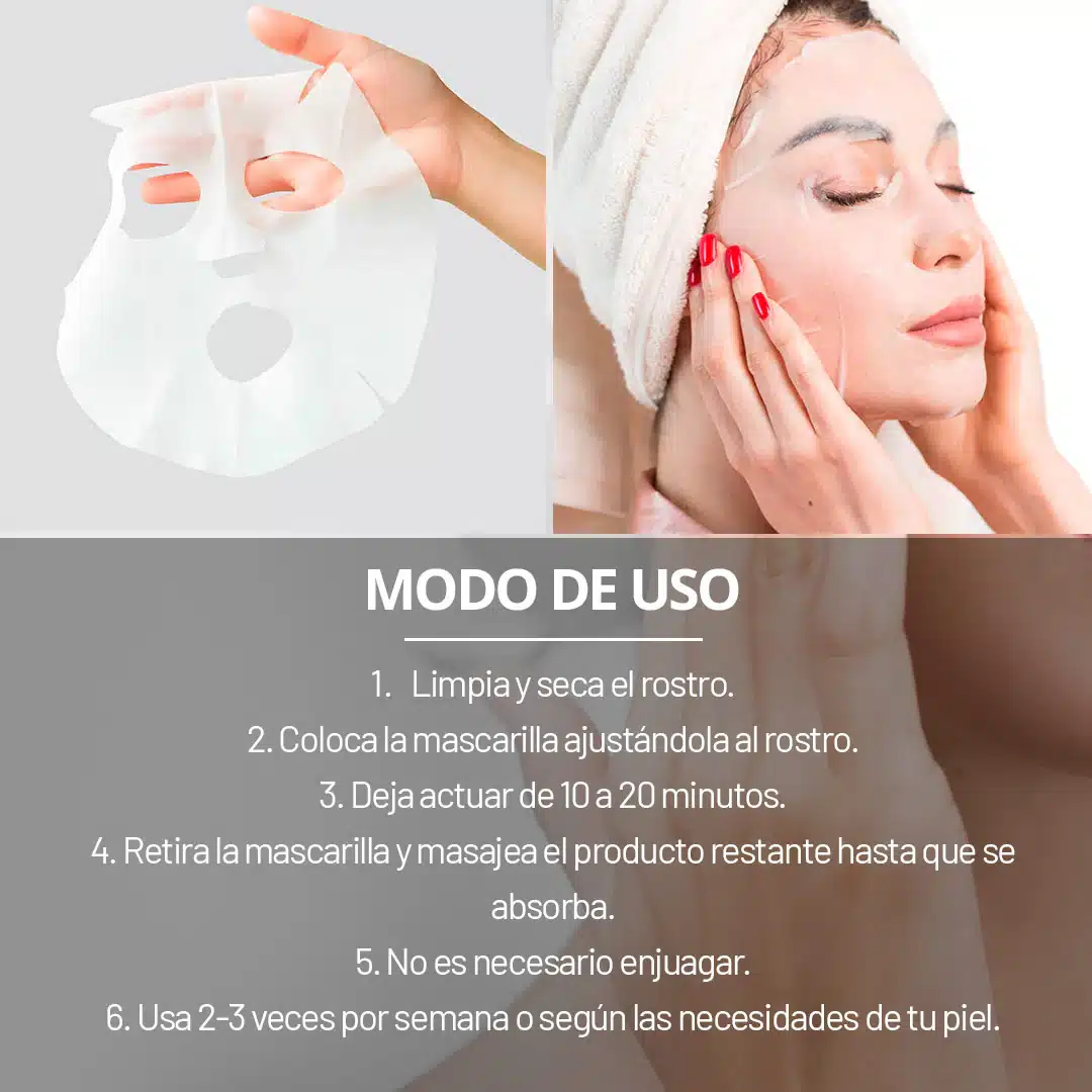 004-mascarilla-te-verde-modo-uso ماسک تسکین دهنده چای سبز دیاپیا10 عددی Green Tea Soothing Mask - Image 4