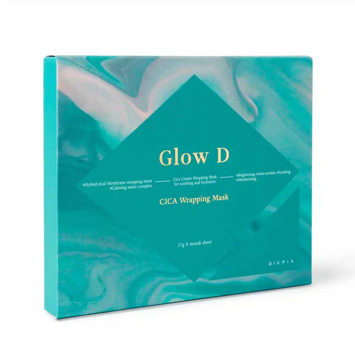 ماسک تقویت کننده تسکین دهنده عصاره درخت چای دیاپیا 4 عددی Deer Mask Sensitive Skin Tea Tree Green Tea Glow Elastic Brightening DIAPIA Glow D CICA Wrapping Mask 4pcs - Image 1
