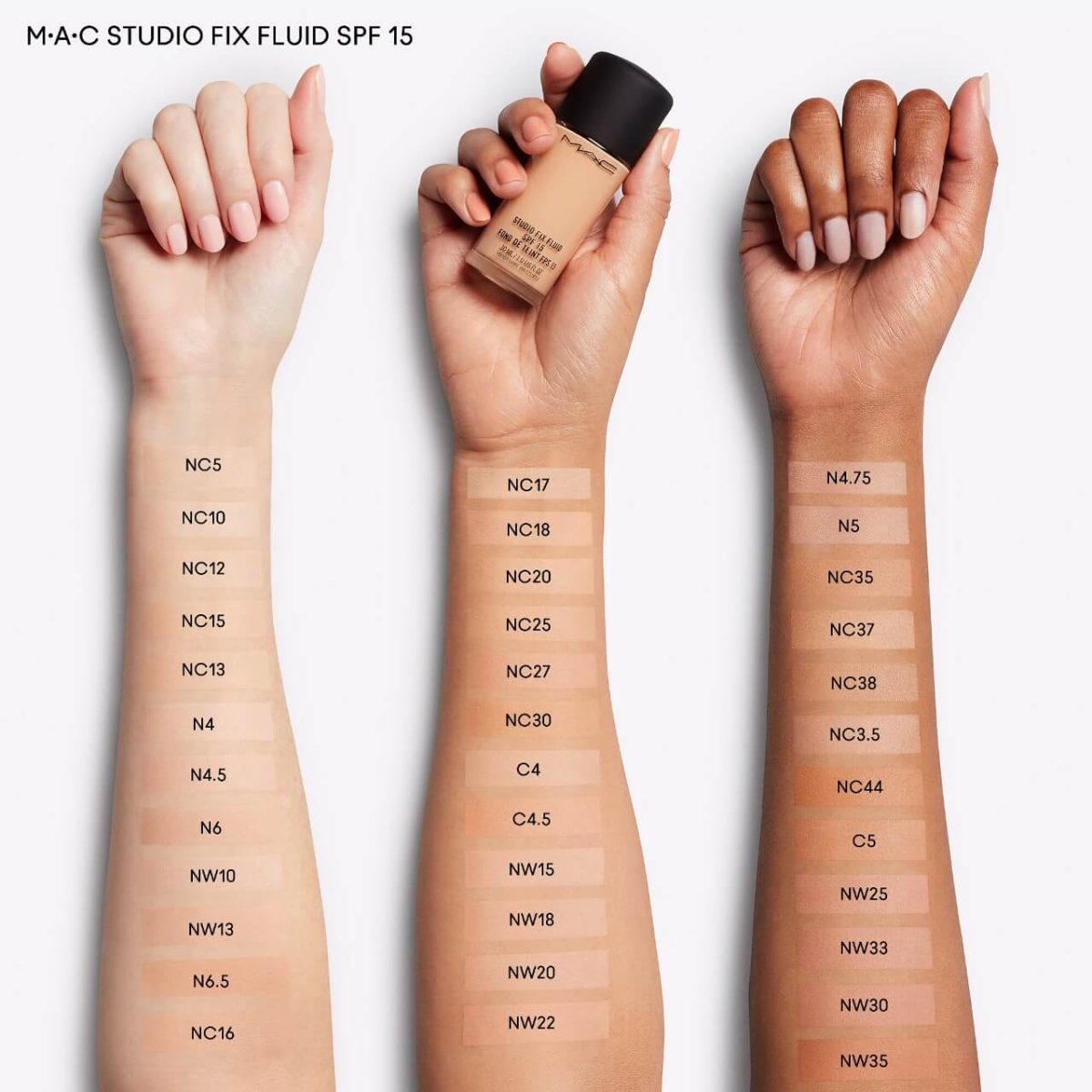 کرم پودر های مک در رنگ بندی مختلف حجم 30 میل - MAC STUDIO FIX FLUID SPF 15 - Image 3