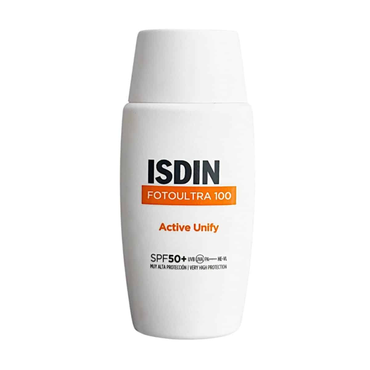 ضدافتاب ایزدین Isdin مدل اکتیو یونیفای بی رنگ 50 میل Active Unify ضد لک SPF 50 - Image 1