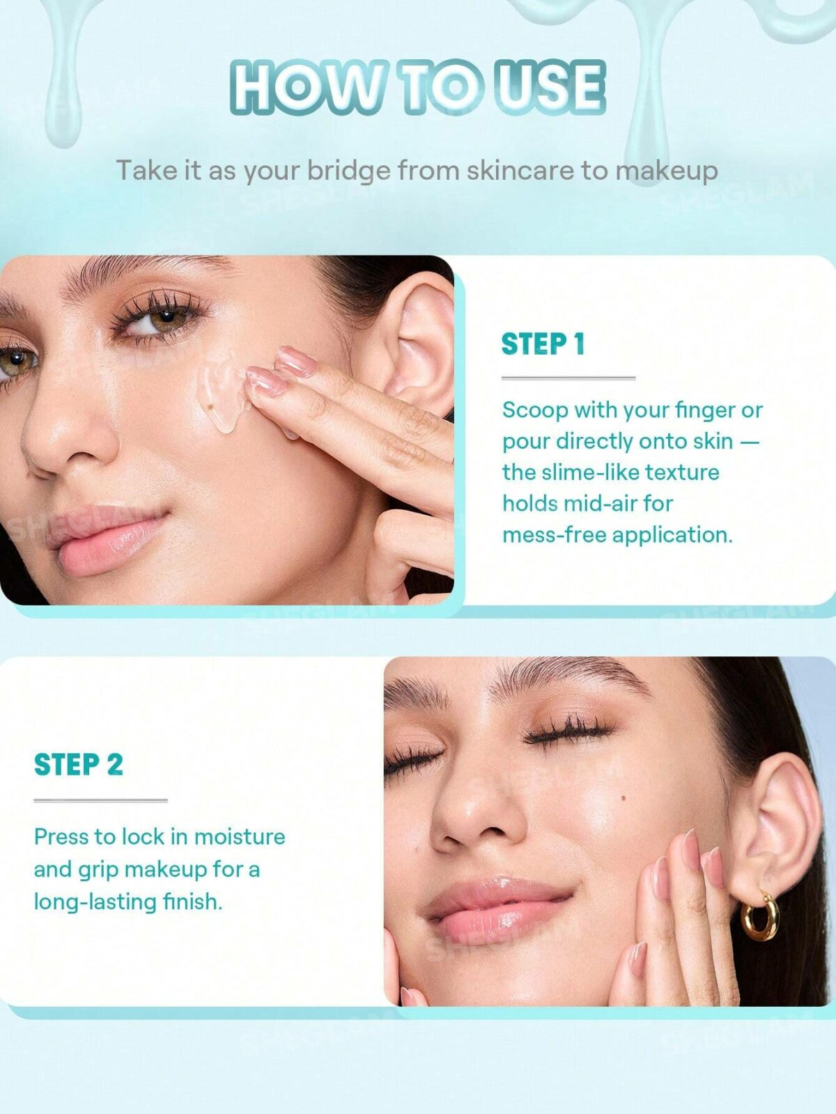ژل پرایمر کاسه ای آبرسان 24 ساعته شیگلم حجم 50 گرم SHEGLAM Hydroslime Primer - Image 3