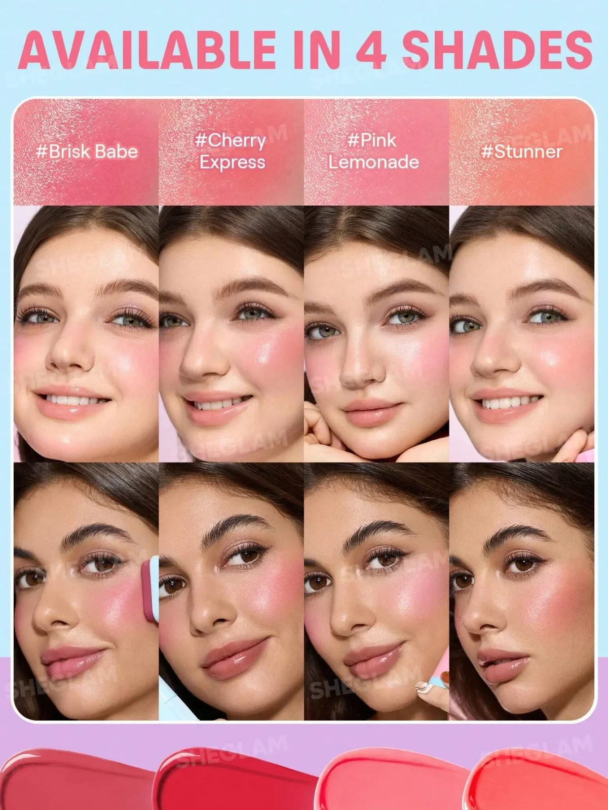 رژگونه استیکی شیگلم مدل گلاس گلو در 4 رنگ جذاب SHEGLAM GLASS GLOW BLUSH STICK - 15 g - Image 3