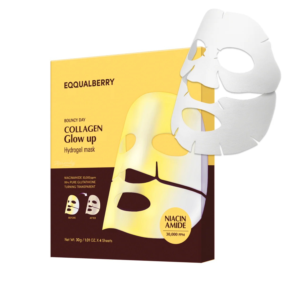 EqqualBerry-CollagenGlowupHydrogelMask_4_lu_Korendy1_11zon ماسک ورقه ای اکوال بری هیدروژل کلاژن گلو آپ جدا شده از پک EQQUALBERRY - Image 1