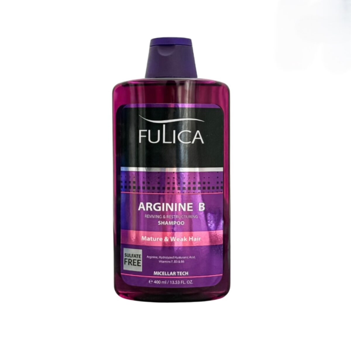 شامپو فولیکا تقویت کننده براق و احیا کننده مو حاوی آرژنین 400 میل Fulica Arginine B Sulfate Free Shampoo - Image 1