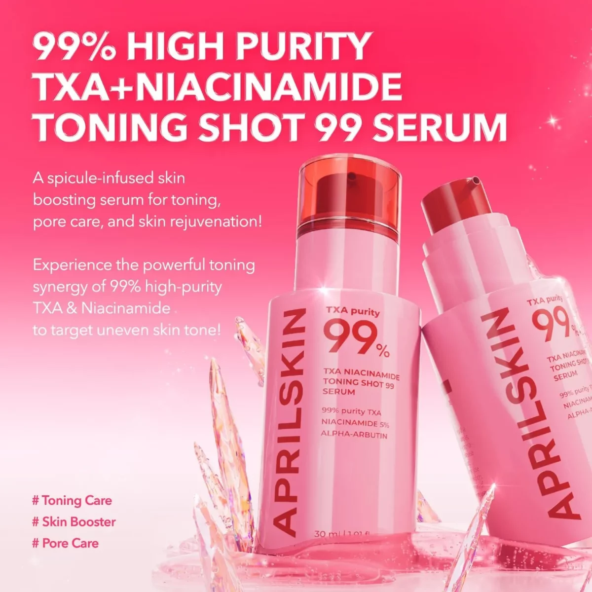 سرم تونینگ شات 99 نیاسینامید و TXA آپریل اسکین APRILSKIN TXA Niacinamide Toning Shot 99 Serum - Image 3