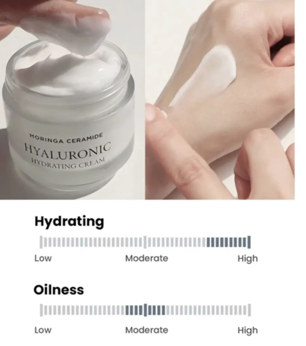 کرم مرطوب کننده هیالورونیک هیمیش حاوی مورینگا سرامید HEIMISH Moringa Ceramide Hyaluronic Hydrating Cream 50 ml - Image 2