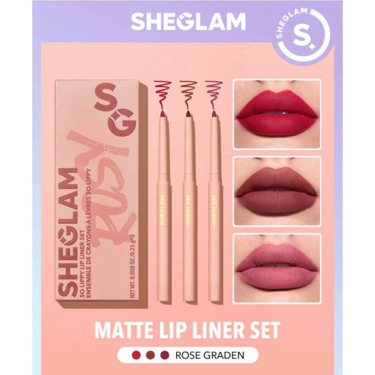 ست سه تایی خط لب شیگلم | مدل مدادی so lippy - Image 5