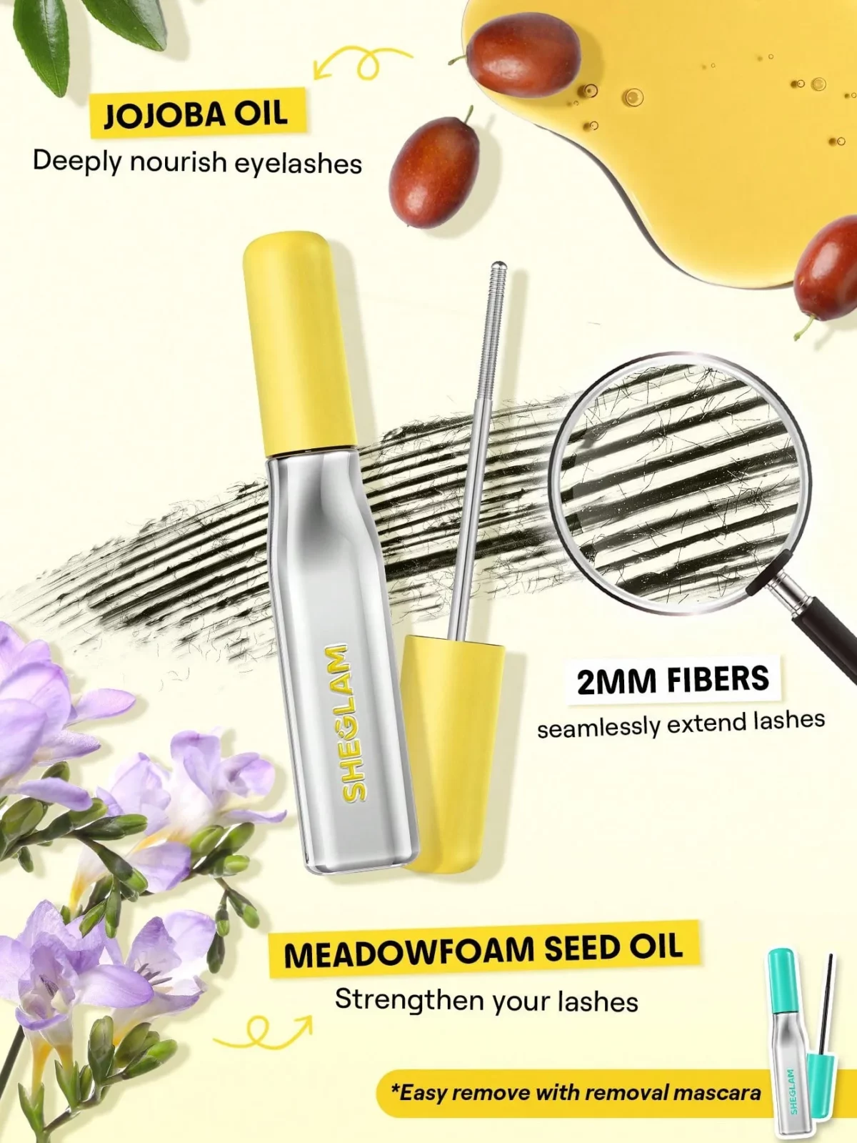 ریمل فرکننده مژه آیرون لایت شیگلم زرد SHEGLAM - Image 2