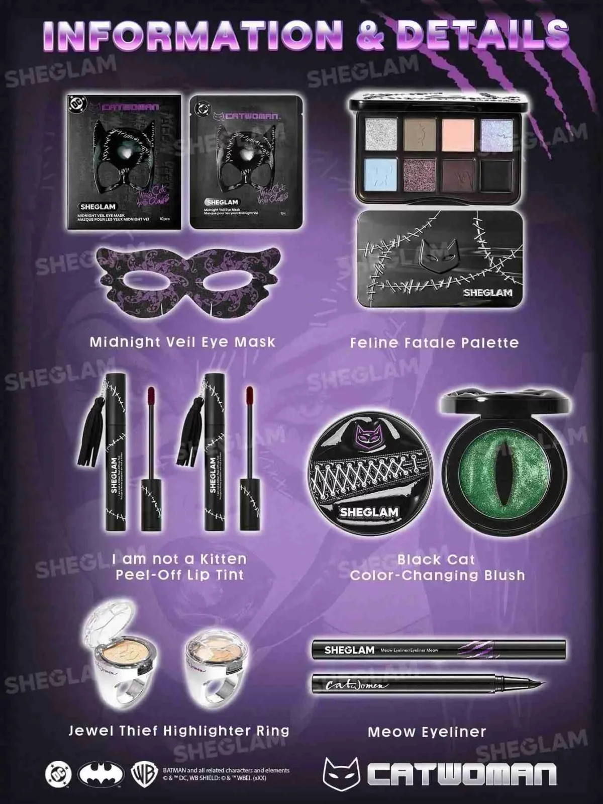 کالکشن کت وومن (CatWoman) شیگلم CATWOMAN™ | SHEGLAM Full Collection Set - Image 7