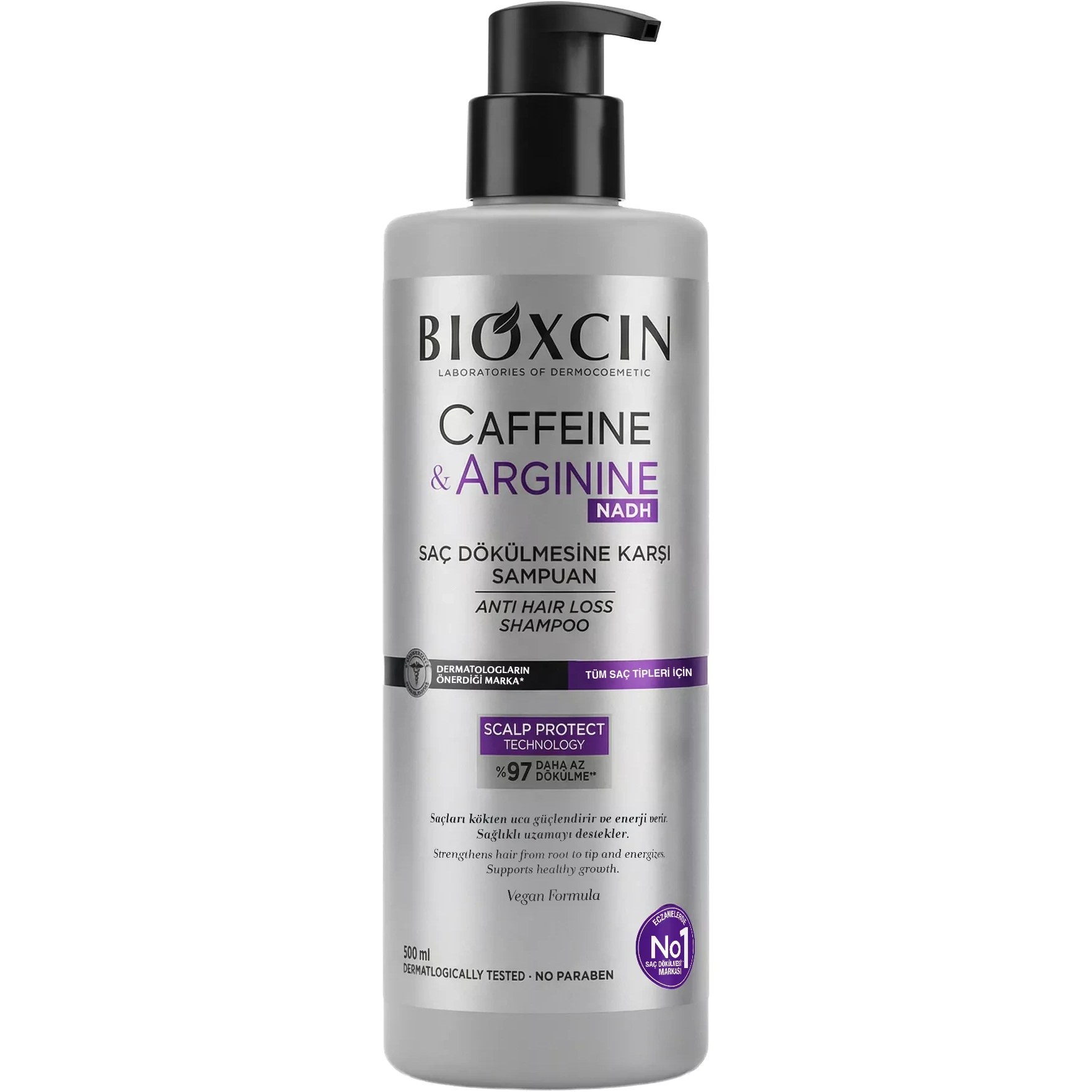 8JCKw4Crp-ZalWha شامپو ضد ریزش بیوکسین Bioxcin حاوی کافئین و آرژینین Bioxcin Caffein Arginine Şampuan 500 ML - Image 1