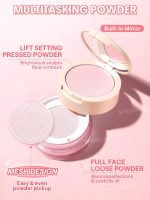 پودر فیکس صورتی دو طبقه شیگلم SHEGLAM INSTA-READY FACE & UNDER EYE SETTING POWDER DUO BUBBLEGUM - Image 4