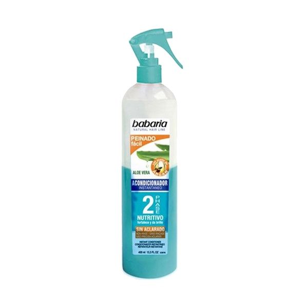 ججج اسپری مو دو فاز باباریا آبی BABARIA ALOEVERA+ARGAN INSTANT CONDITIONER حجم 500ml - Image 1