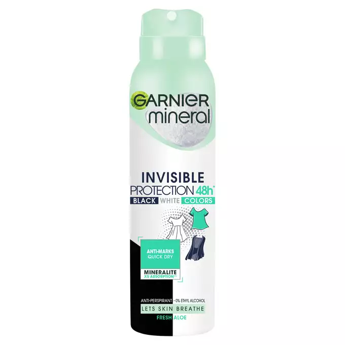 699d5d65dcfe4c2dd7c98740faadb42828827120 اسپری ضد تعریق گارنیر مینرال Garnier مدل INVISIBLE 48h زنانه حجم 150 میل (سبز) - Image 1