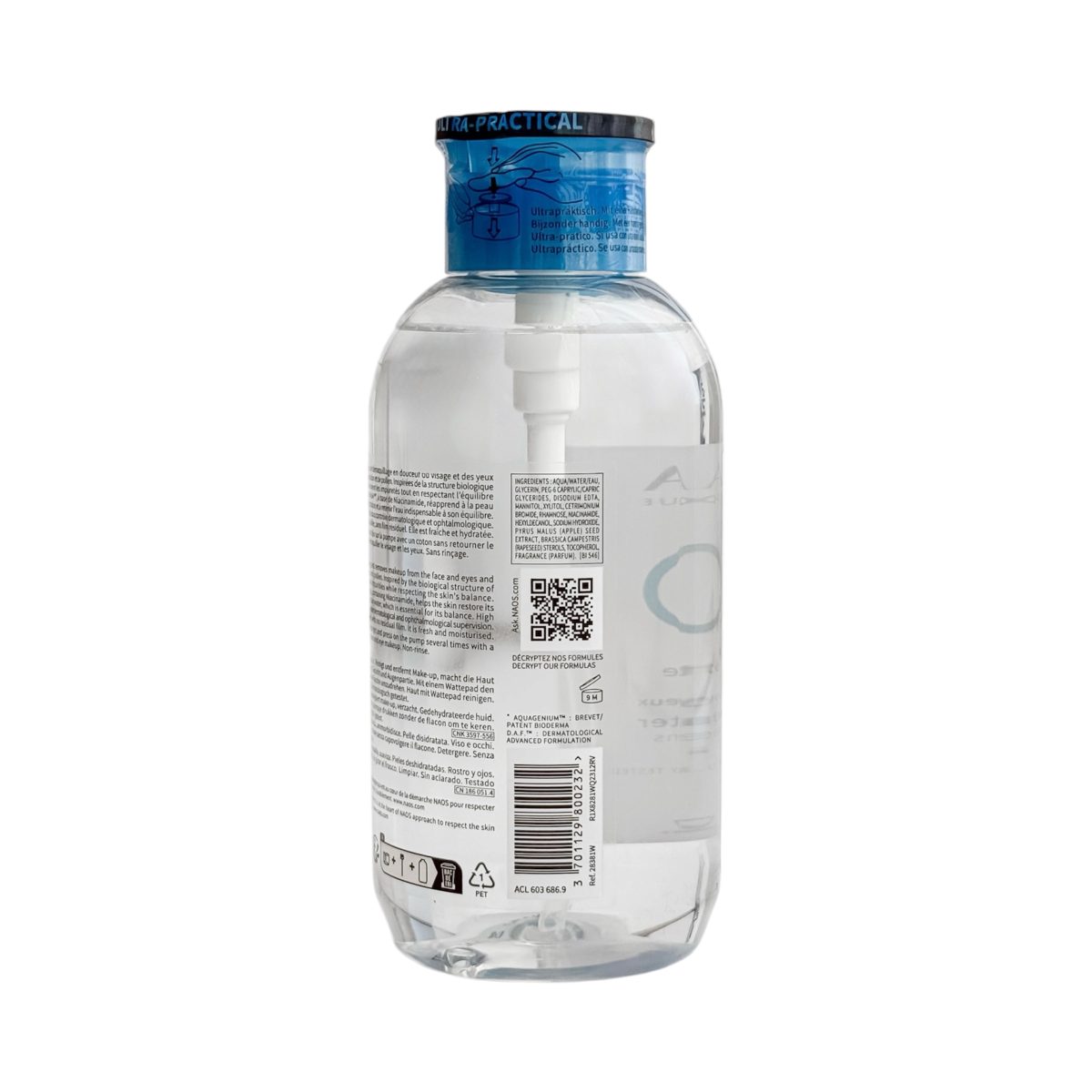 میسلار واتر آبی بایودرما پمپی 500 میل BIODERMA مدل هیدرابیو HYDRABIO | مرطوب کننده و آبرسان - Image 3