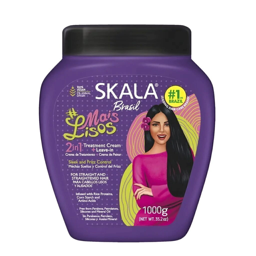 بنفش کرم مو صاف و ابریشمی کننده 2 در 1 اسکالا _ Skala Expert Creme 2 em 1 mais Lisos 1000 g - Image 1