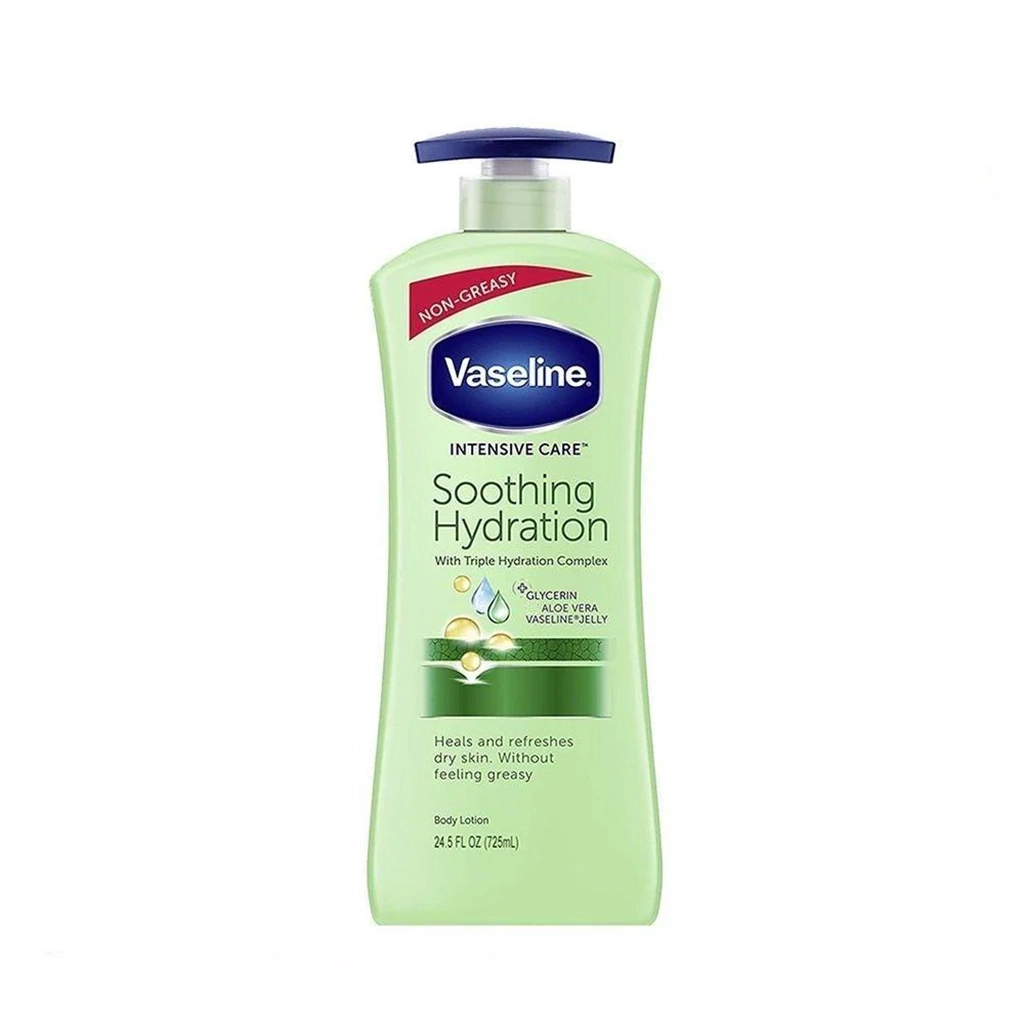لوسیون-بدن-وازلین-سبز-مدل-Soothing-Hydration-حجم-725-میلی-لیتر لوسیون بدن وازلین سبز مدل Vaseline Intensive Care Soothing Hydration حجم 725 میل - Image 1
