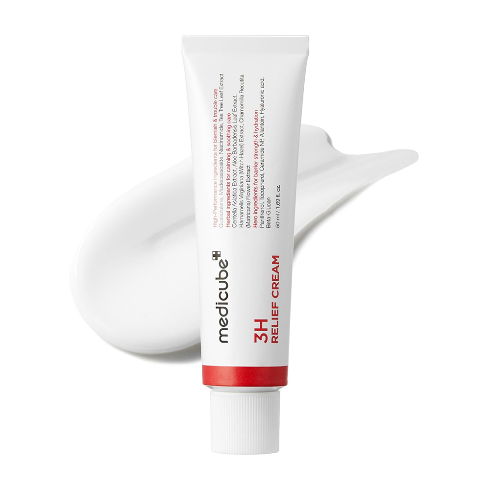 کرم-ترمیم-کننده-و-تسکین-دهنده-3H-مدی-کیوب-Medicube-3H-Daily-Relief-Cream کرم ترمیم کننده و تسکین دهنده 3H مدی کیوب 50 میل RELIEF CREAM 3H MEDICUBE - Image 1