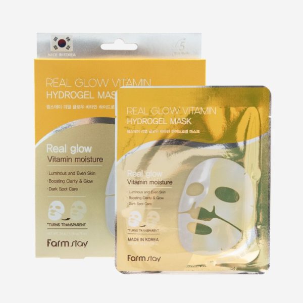 ماسک هیدروژل ویتامینه فارم‌ استی ریل گلو (5 عدد) حجم ۳۴ گرم FarmStay Real Glow Vitamin Hydrogel Mask