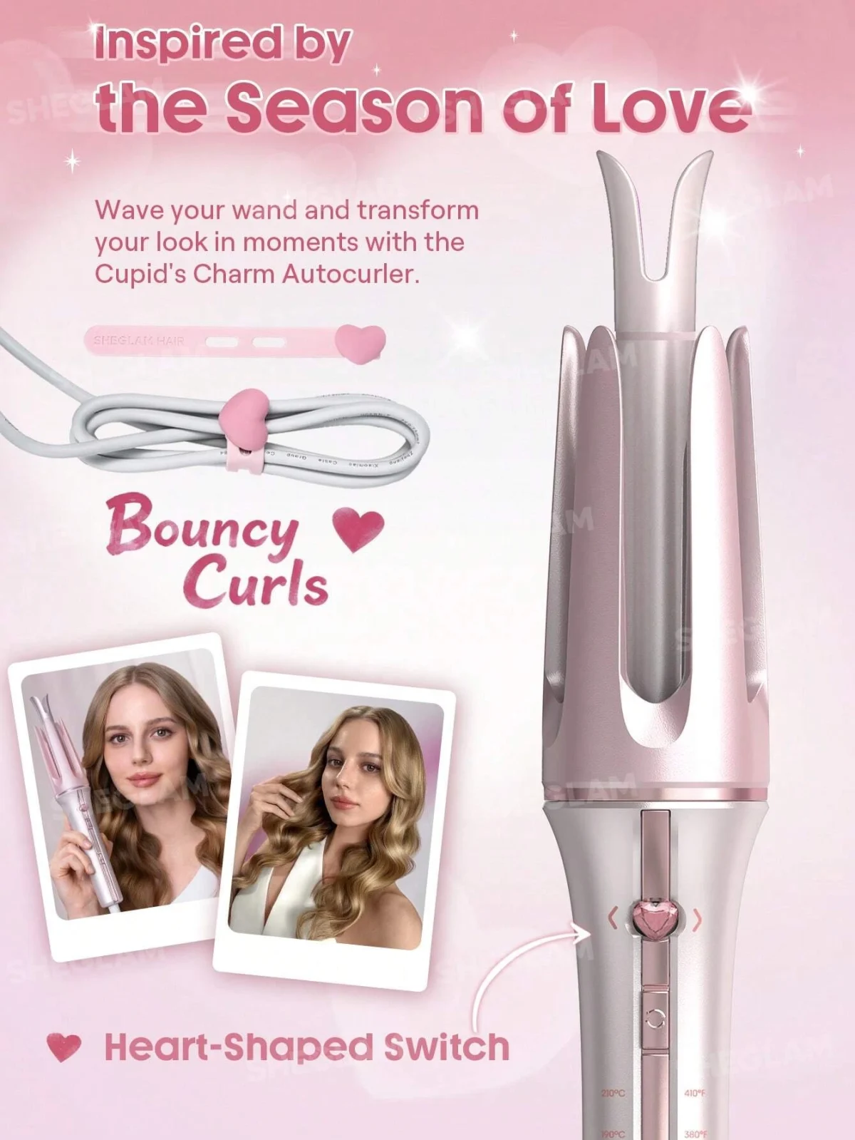 دستگاه فر کننده مو شیگلم مدل SHEGLAM Cupid's Charm One-Touch Instant Curler 19mm - Image 6