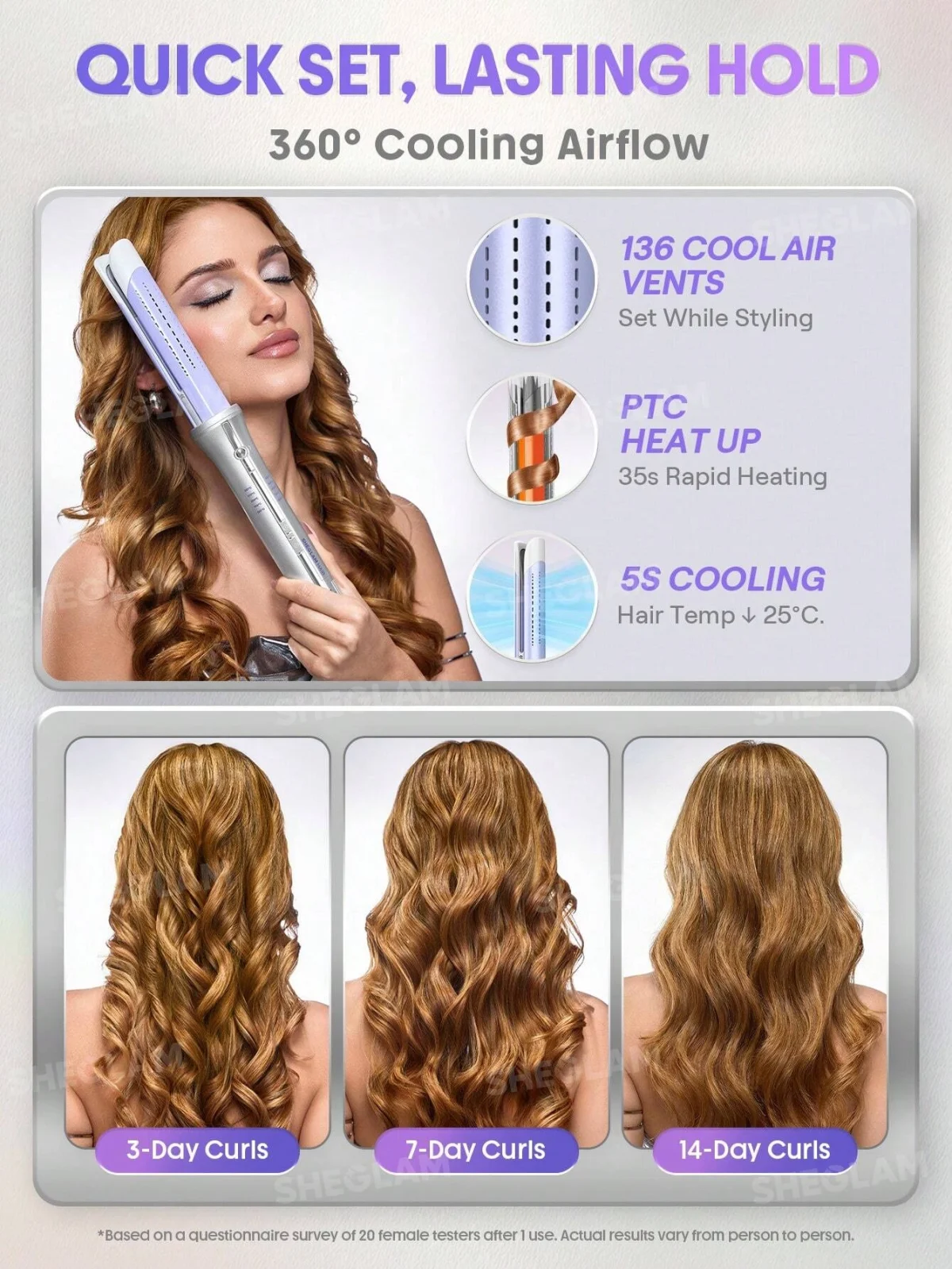دستگاه فر کننده مو شیگلم مدل SHEGLAM One-Touch Airflow Styler 25mm - Image 2