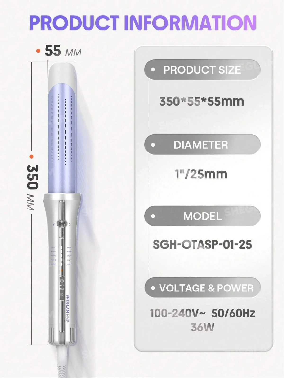 دستگاه فر کننده مو شیگلم مدل SHEGLAM One-Touch Airflow Styler 25mm - Image 3
