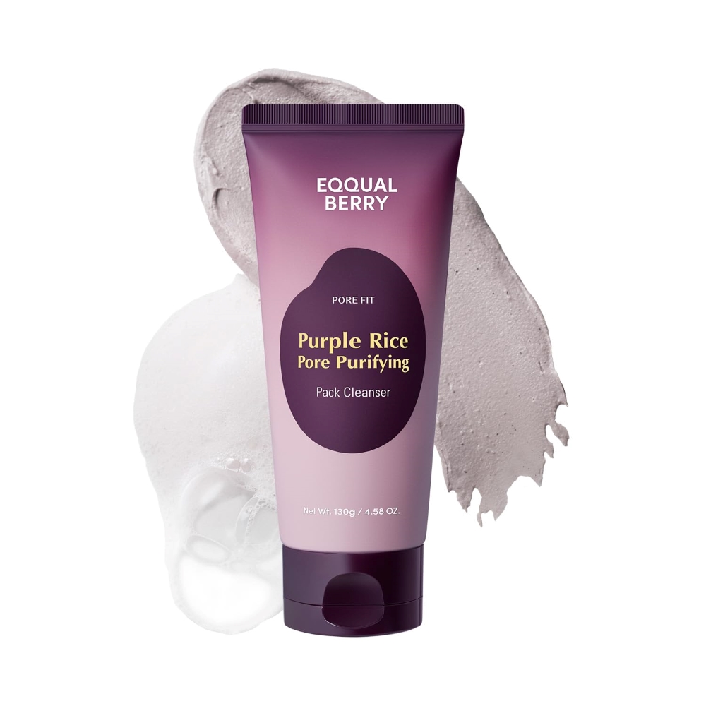 61389OWFbvL._SL1500_ شوینده پاککننده منافذ برنج بنفش اکوال بری حجم 130 گرم Eqqualberry Purple Rice Pore Purifying Pack Cleanser - Image 1