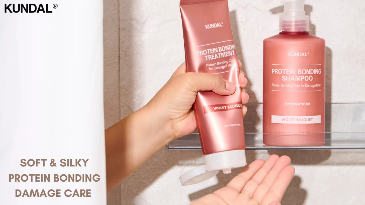 ست شامپو و ماسک مو پروتئین کوندال احیا و بازسازی مو آسیب دیده KUNDAL Protein Bonding Shampoo and Conditioner Set - Image 7