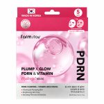 ماسک ورقه ای هیدروژلی فارم استی حاوی پی در آر ان و ویتامین (5 ورق) Farmstay – Plump x Glow PDRN and Vitamin Hydrogel Mask, 5 sheets