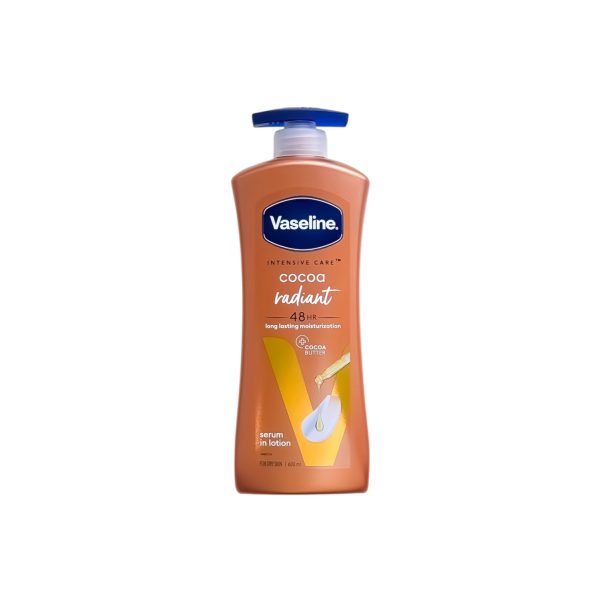 لوسیون بدن وازلین کاکائو، مرطوب کننده پوست خیلی خشک حجم 600 میل Intensive Care Cocoa Glow Lotion Vaseline