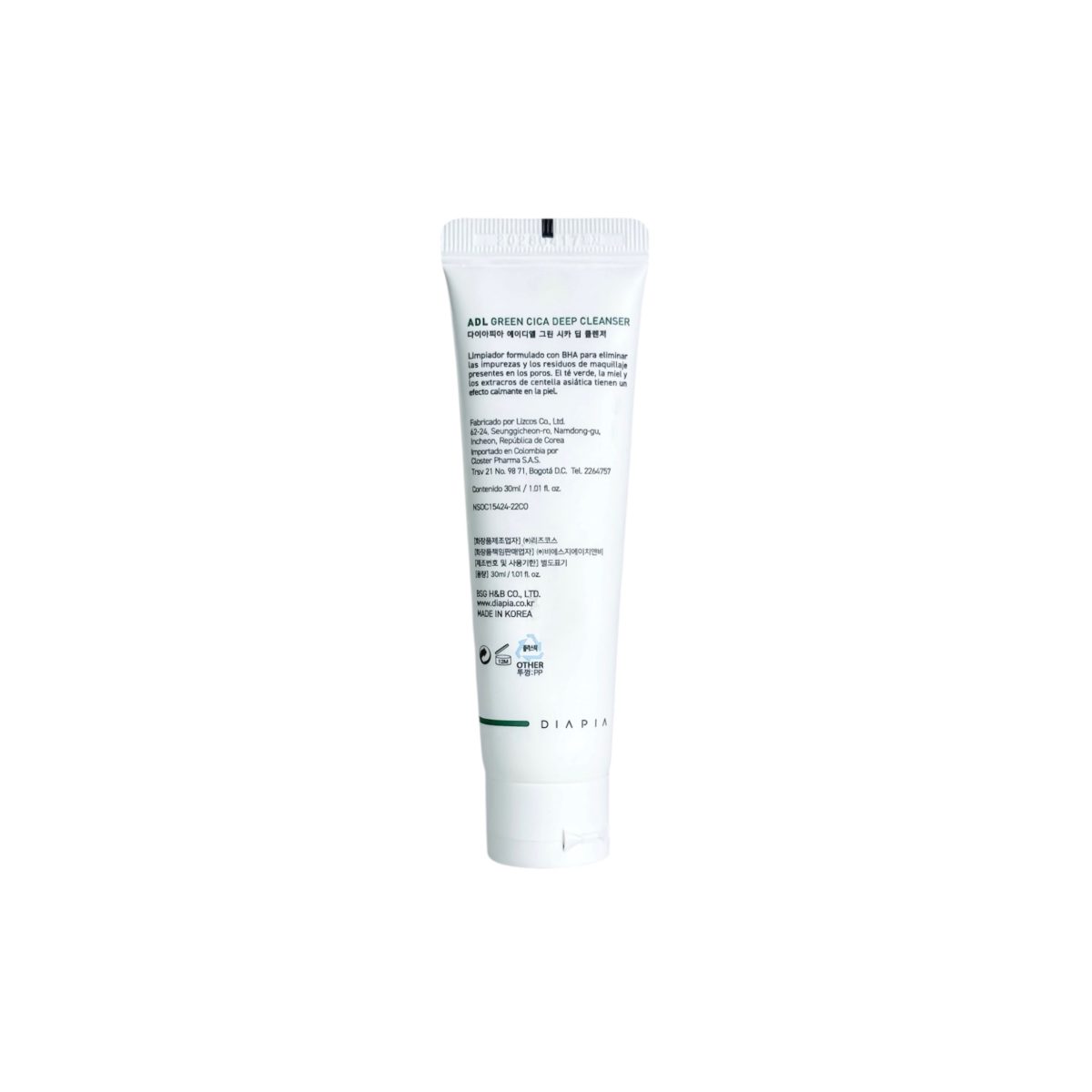 فوم پاک کننده سنتلا و اسید سالیسیلیک دیاپیا حجم 30 میل DIAPIA ADL Green Cica Deep Cleanser 30 ml - Image 2