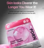 ماسک ورقه ای هیدروژلی فارم استی حاوی پی در آر ان و ویتامین (5 ورق) Farmstay – Plump x Glow PDRN and Vitamin Hydrogel Mask, 5 sheets - Image 3