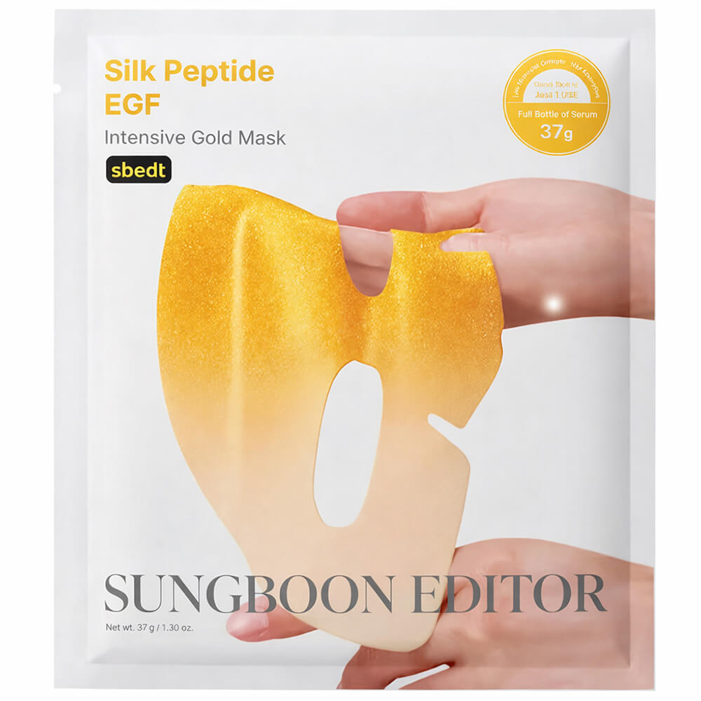 Sungboon-Editor-Silk-Peptide-EGF-Intensive-Gold-Mask_ ماسک هیدروژل طلای فشرده سانگ بون ( 4ورق) Sungbon Silk Peptide EGF - Image 1