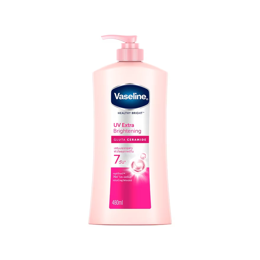 WTCTH-203793-side-zoom لوسیون روشن کننده گلوتا سراماید وازلین مدل Vaseline Healthy Bright UV Extra حجم 480 میل - Image 1
