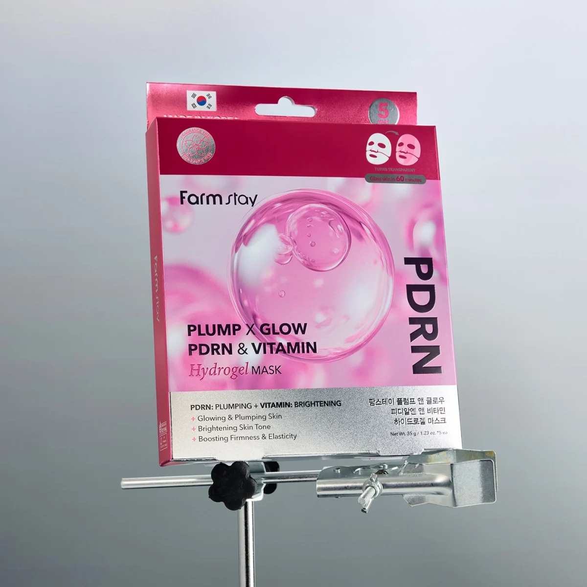 ماسک ورقه ای هیدروژلی فارم استی حاوی پی در آر ان و ویتامین (5 ورق) Farmstay – Plump x Glow PDRN and Vitamin Hydrogel Mask, 5 sheets - Image 2