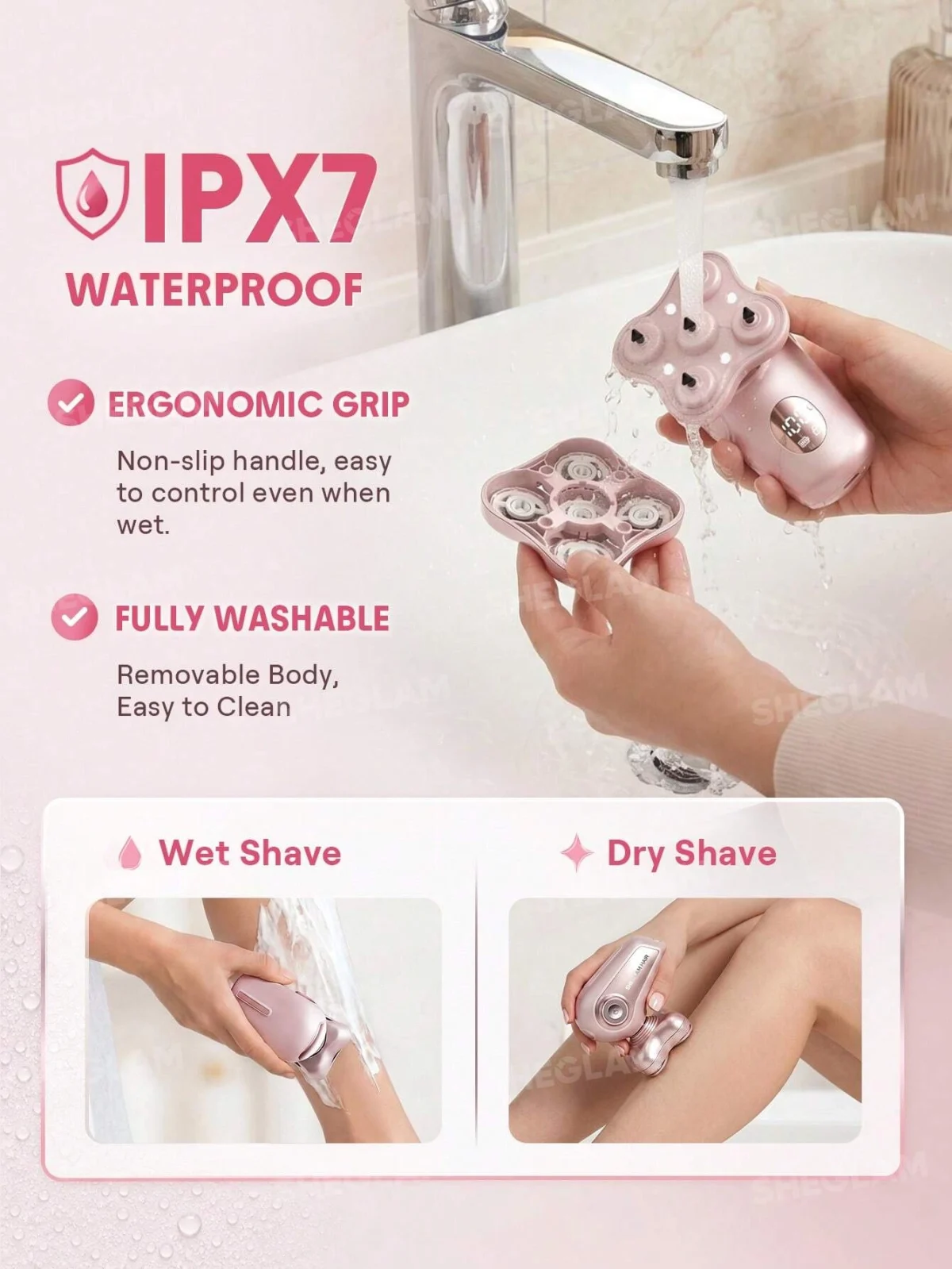 شیور برقی شیگلم مدل SHEGLAM Smooth Moves 5D Flash Electric Shaver - Image 3