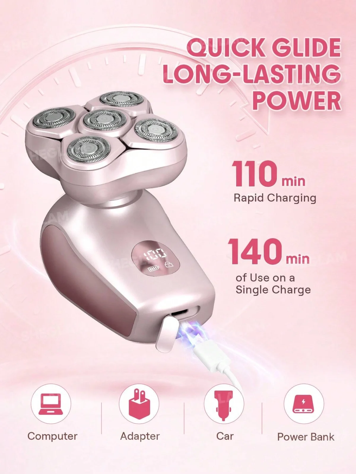 شیور برقی شیگلم مدل SHEGLAM Smooth Moves 5D Flash Electric Shaver - Image 2