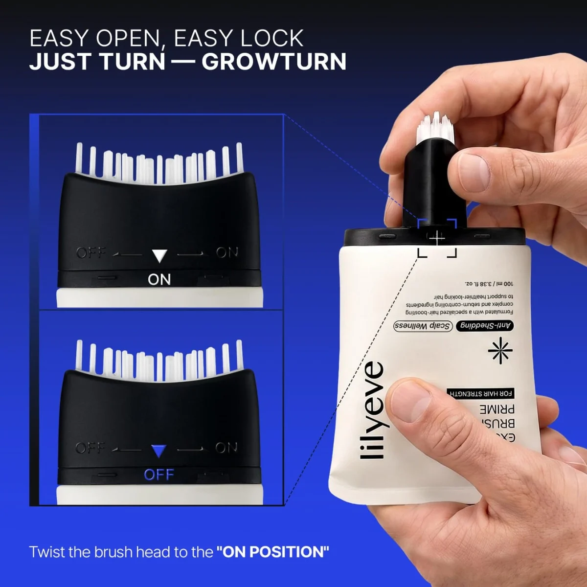 سرم اسکالپ محرک رشد مو لیلیوئه مدل پرایم حجم 100 میل Lilyeve GROW TURN EXOSOME Brush Ampoule Prime - Image 3